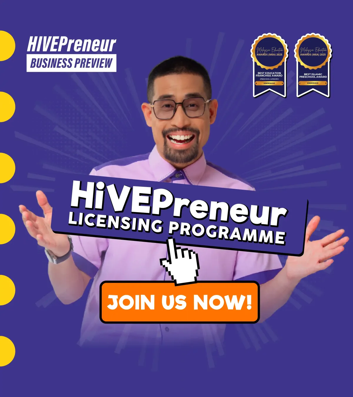 KinderHive HiVEPreneur licensing programme poster